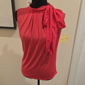 Chic Pink Sleeveless Blouse
